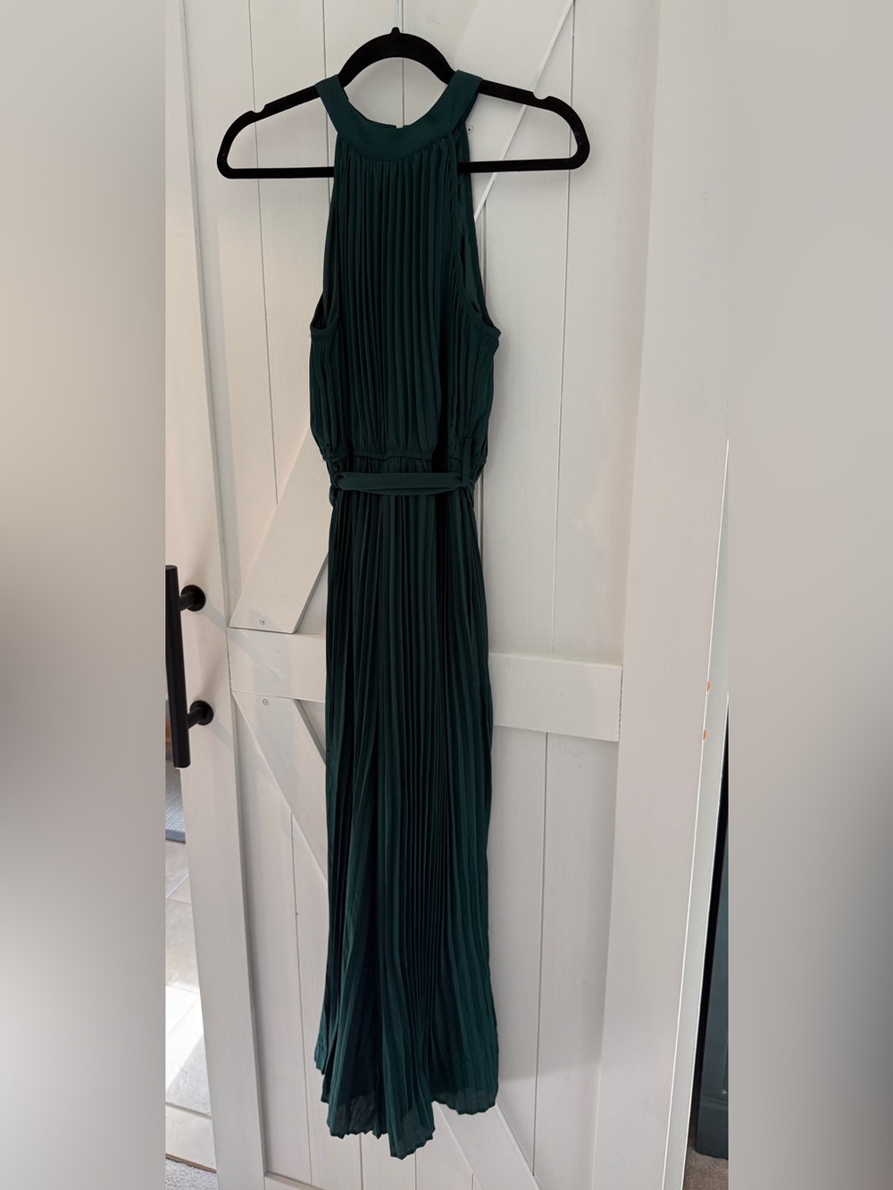 Sleeveless Pleated Romper in Deep Emerald